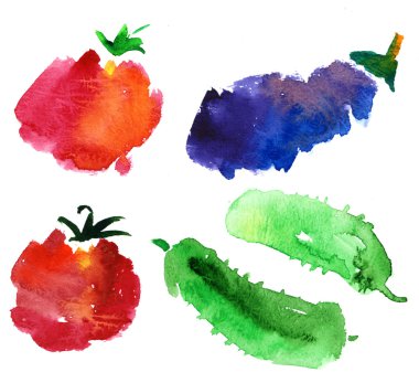 sebze suluboya tasarım öğesi