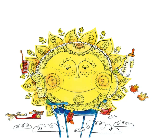 Baby sluneční koncept ilustrace — Stock fotografie