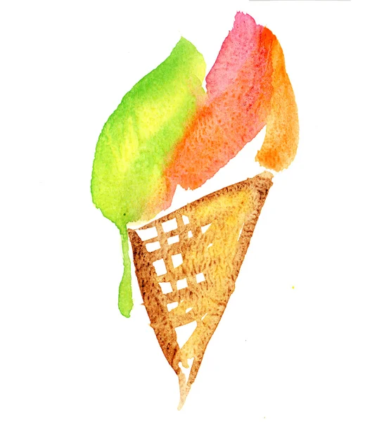 dondurma el yapımı suluboya resim