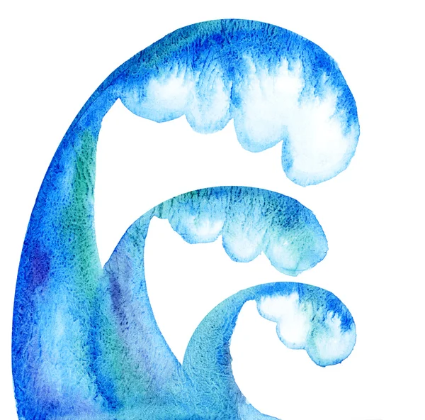 Sea water handmade watercolour design element — Stock Photo, Image