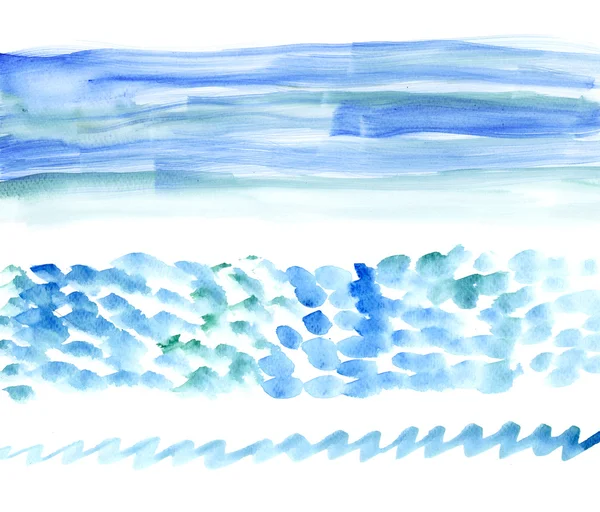 Handgemaakt aquarel zee illustratie — Stockfoto