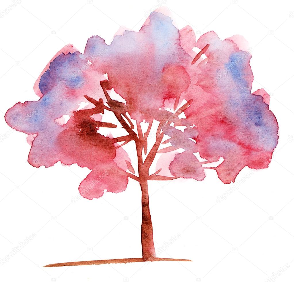 handmade rose-colour blossoming tree