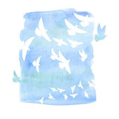 Taube im Himmel Aquarell handgezeichnete Illustration