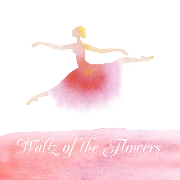 Ballet dancer watercolor illustration — Stock Photo, Image