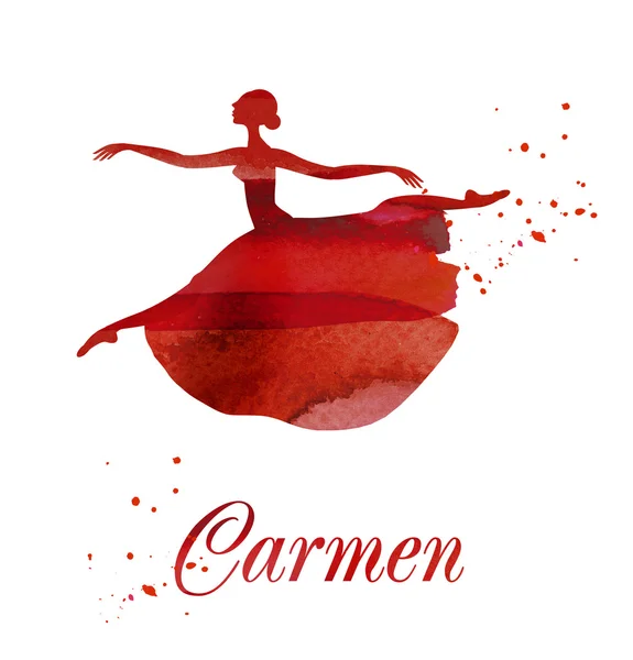 Baletní tanečník akvarel ilustrace — Stock fotografie