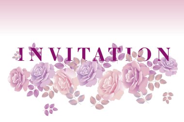 davetiye şablon gül vektör çizim