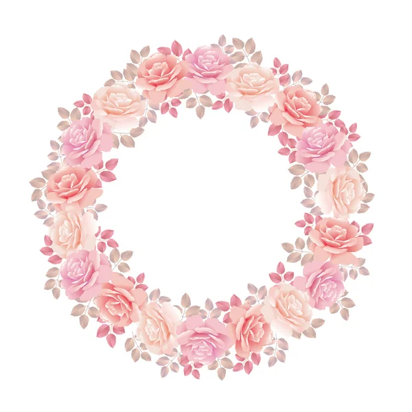 Rose wreath background vector illustration — Stock Vector