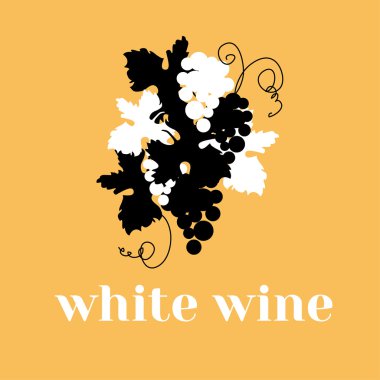 beyaz şarap poster vektör çizim