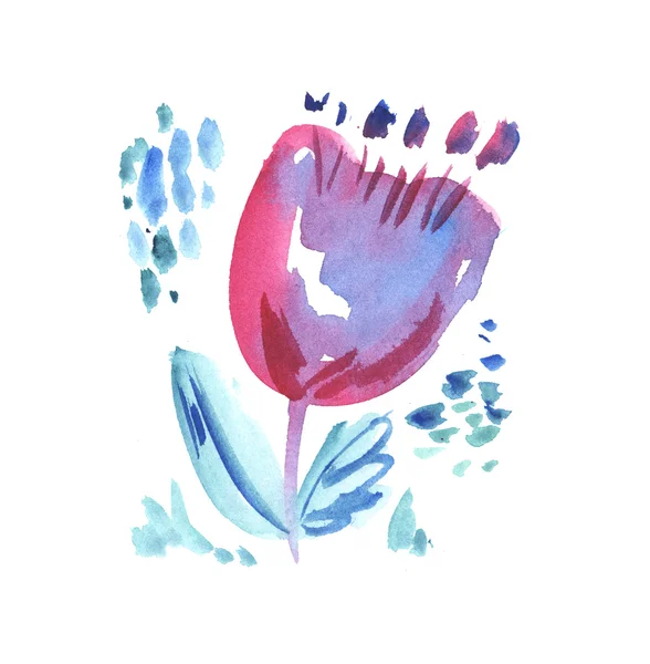 Boho stílusú virágos rusztikus kézzel rajzolt ábrán. akvarell fájdalom kép. dekoratív stilysed virágok — Stock Fotó