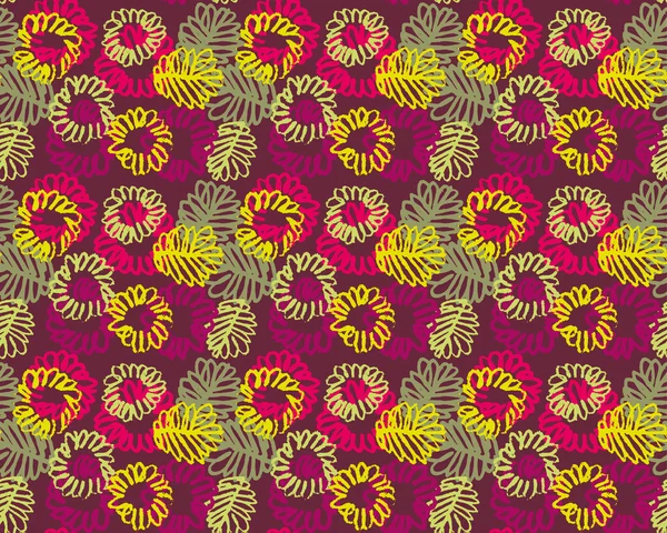 Vecteur de couleur vive motif sans couture de floral tropical — Image vectorielle