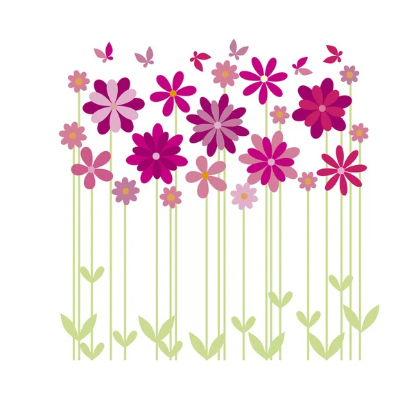 Ilustracja wektorowa ozdoba proste kwiat — Wektor stockowy