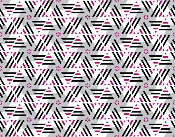 Nahtloses Muster in rosa und schwarzen Farbstreifen. Vektorillustrationen — Stockvektor