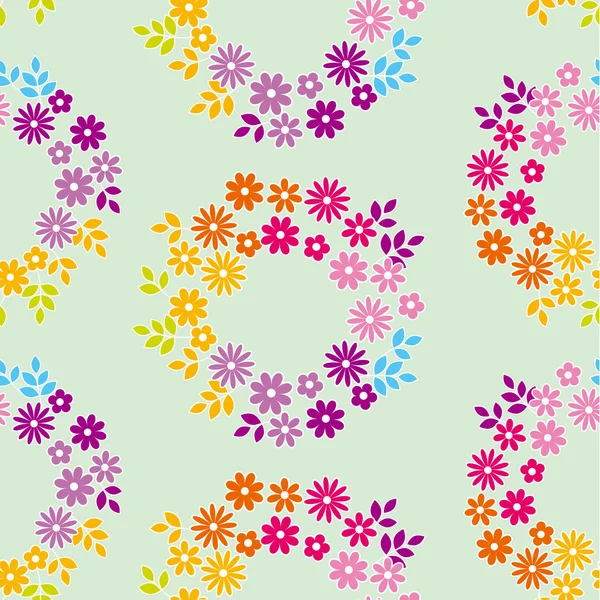 Farbe Wiese Blumen nahtlose Muster. Vektorillustration von de — Stockvektor