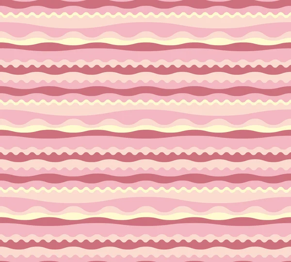 オフホワイト、ローズの柔らかい波シームレス パターン — ストックベクタ