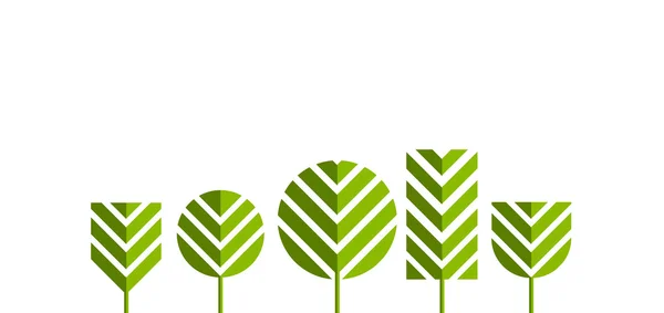 Árbol verde iconos vector ilustración — Vector de stock