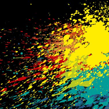 Splash arka plan siyah vektör çizim üzerinde boya