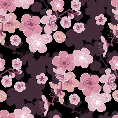 kiraz çiçeği vektör desen kumaş için