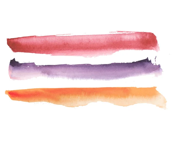 水彩の手描きブラシ ストローク セット — ストック写真