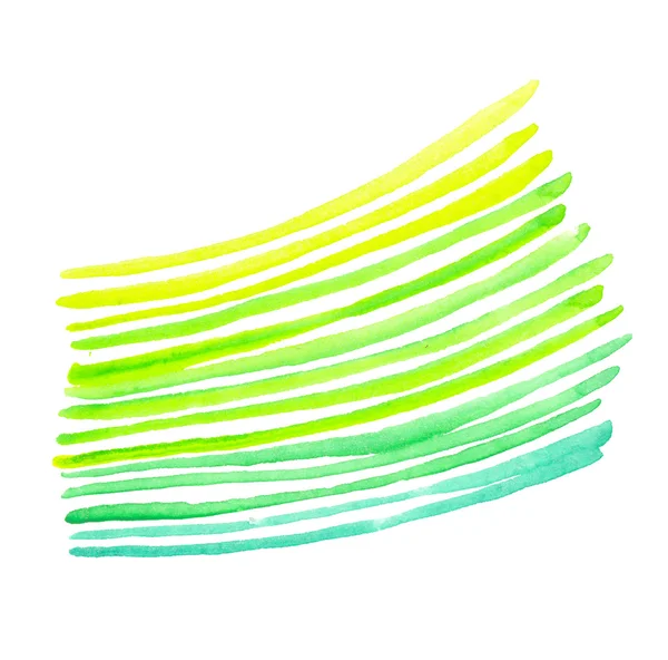 Зеленые полосы акварели ручной работы иллюстрации. элемент дизайна . — стоковое фото