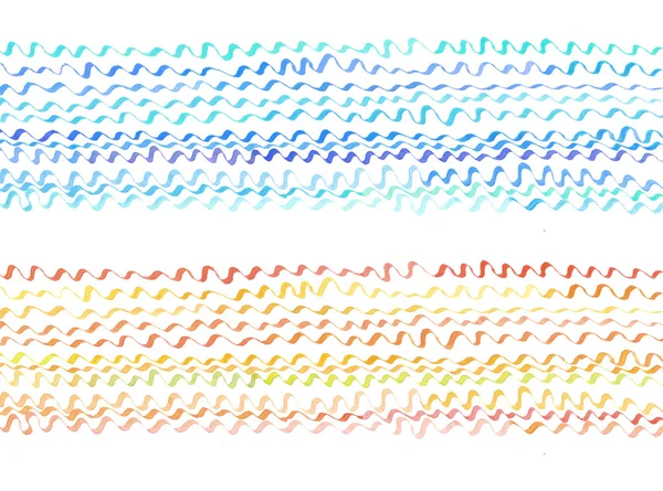 Білий фон блідо-кольоровий візерунок хвилі. акварель ілюстрація — стокове фото