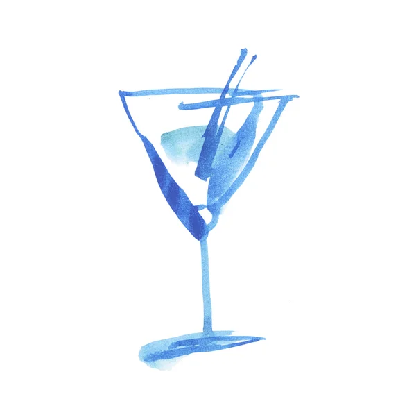Tropisk sommar cocktail. isolerade akvarellmålning på vit — Stockfoto