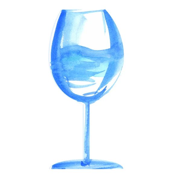 Glas water aquarel illustratie. aquarel op witte achtergrond — Stockfoto