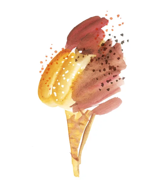 Желатовий морозиво ручної ілюстрації. тремтяча акварельна рука — стокове фото