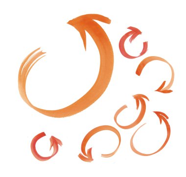 boya çizilen okları küme. tasarım öğesi. Il suluboya el çekilmiş