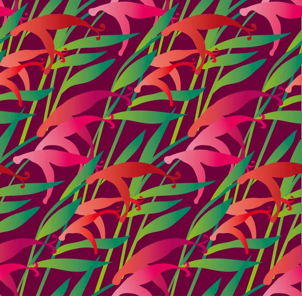 Motif sans couture fleur tropicale en couleur audacieuse. illustration vectorielle — Image vectorielle