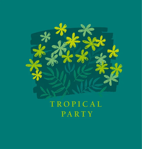 Cartão floral de esboço tropical. ilustração vetorial — Vetor de Stock