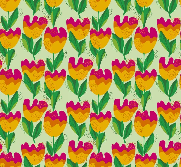 Simple fleur de tulipe élégant sans couture, motif. vecteur illustrati — Image vectorielle