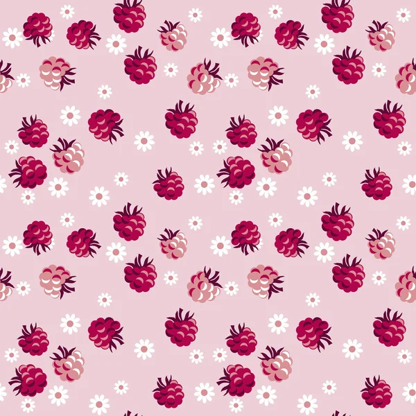 Baie rouge sur fond rose pâle motif sans couture. vecteur illu — Image vectorielle