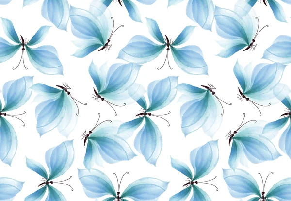 Pola halus kupu-kupu biru mulus. ilustrasi gambar tangan
. Stok Gambar Bebas Royalti