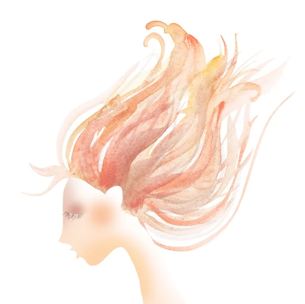 Hair coloring concept abstract illustration. watercolor artwork — Stock Photo, Image