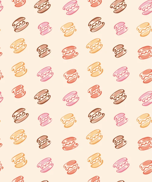 Cor rosado e chocolate macaron sem costura padrão no caranguejo bege — Vetor de Stock