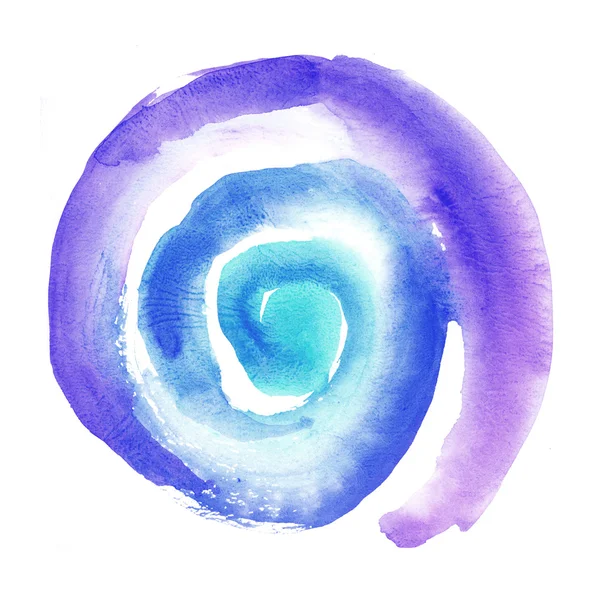 Simple watercolor illustration of sun spiral. hand drawn artwor — Stock Photo, Image