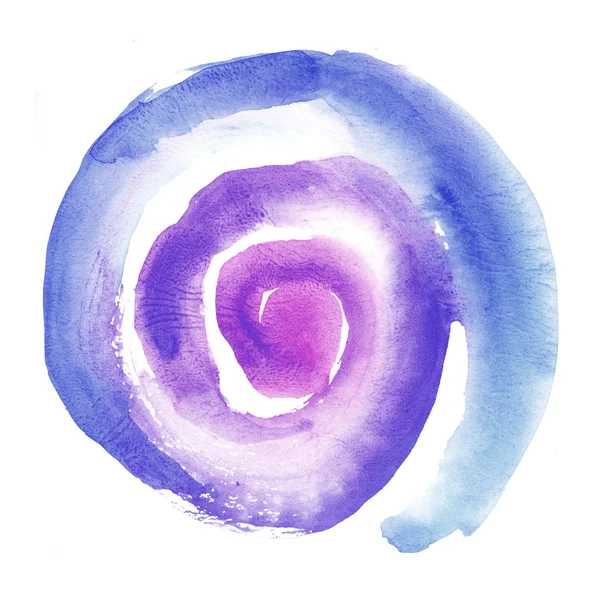 Simple watercolor illustration of sun spiral. hand drawn artwor — Stock Photo, Image