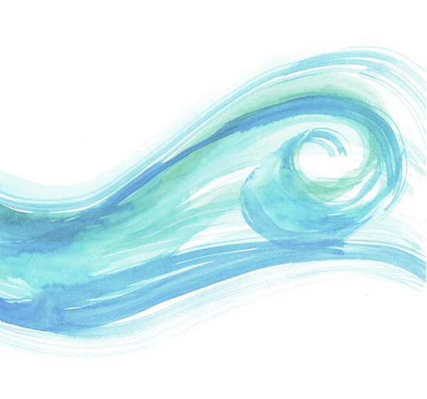 Ondas patrón de fondo. acuarela de mar ilustración. azul wate —  Fotos de Stock