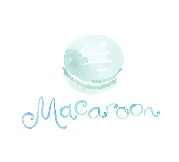 Bleke kleur macaron zoete taart. Aquarel illustratie. hand dra — Stockfoto