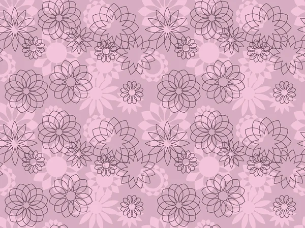 Elegant dekorativa blommor seamless mönster. vektor illustration — Stock vektor