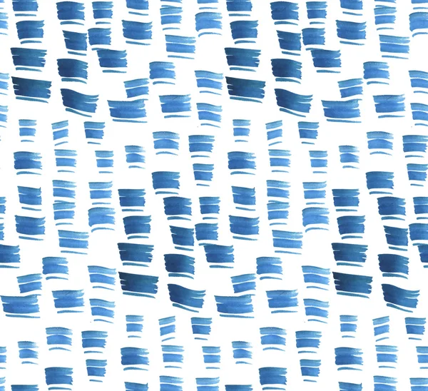 Blå penseldrag akvarell seamless mönster — Stockfoto