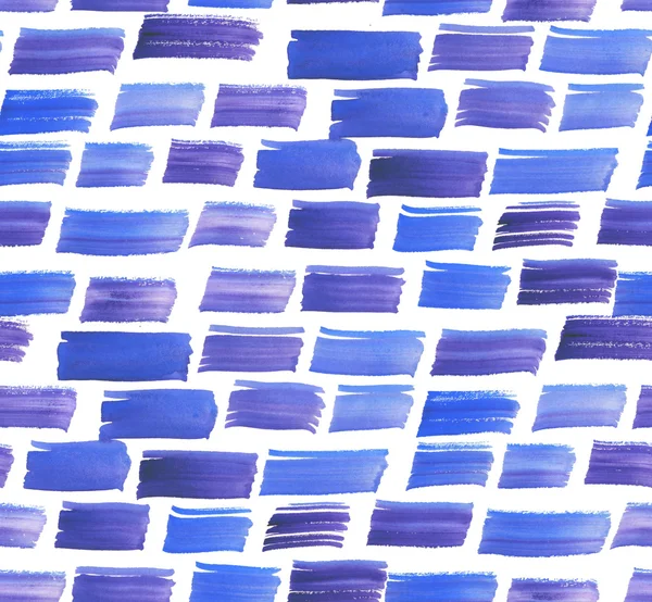 Ljusa blå penseldrag akvarell seamless mönster — Stockfoto