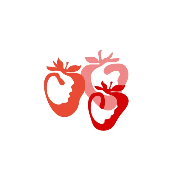 草莓浆果简单的装饰符号。矢量图 — 图库矢量图片