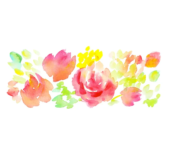 하늘색 추상 장미 꽃 요소입니다. 손으로 그린된 수채화 나 — 스톡 사진