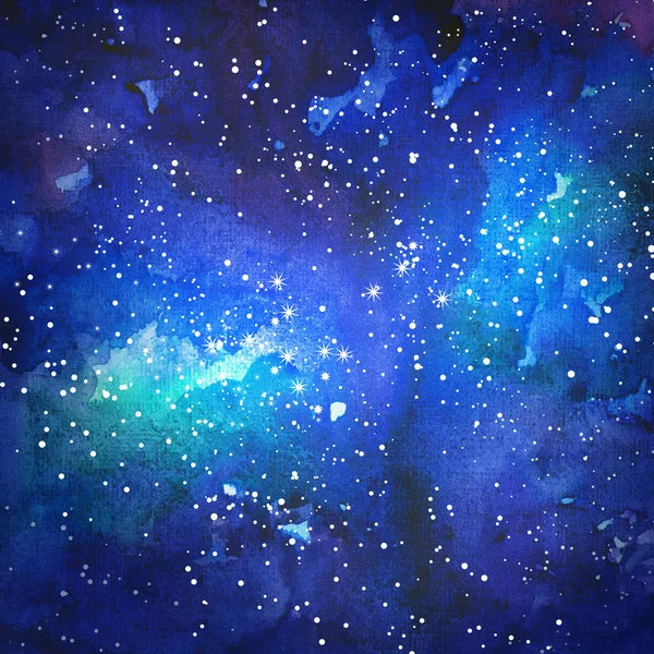 Blue universe space abstract background. watercolor illustration — Free Stock Photo