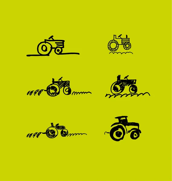 Tractor hand drawn icon. simple vector illustration. — Stock Vector