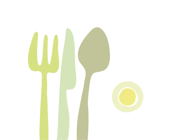 生态风格概念餐具树矢量图 — 图库矢量图片