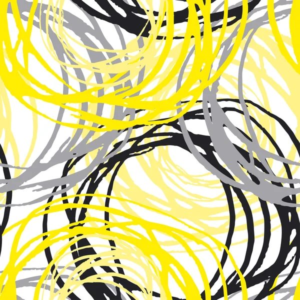 Croquis moderne jaune et noir motif sans couture. vecteur illustra — Image vectorielle