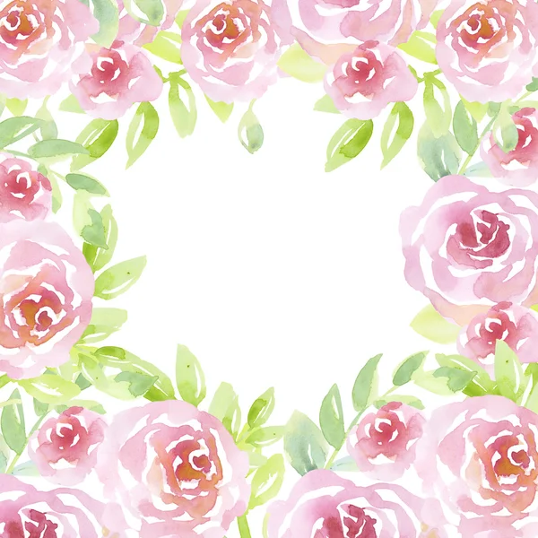 Cor pálida concurso rosa flores. aquarela mão desenhado floral doente — Fotografia de Stock