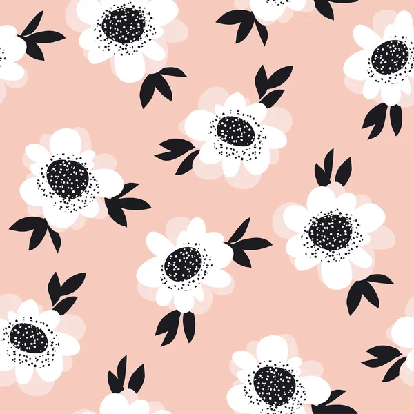Бледный цвет цветков роз - бесшовный узор. векторный эскиз — стоковый вектор